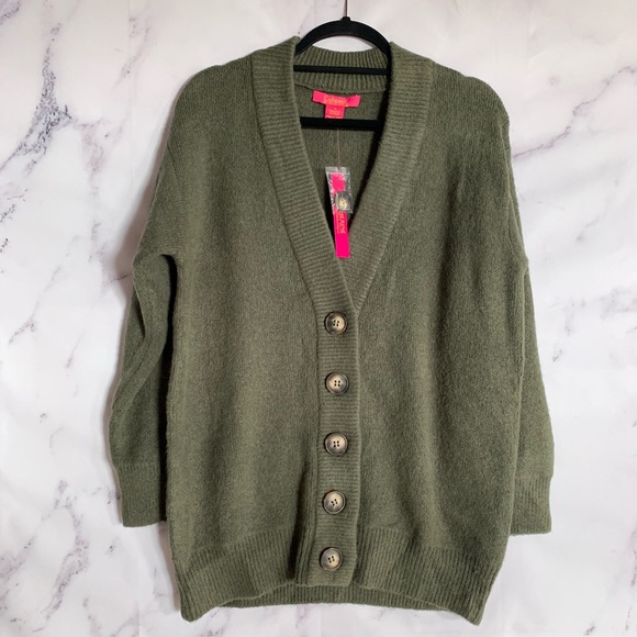 Catherine Malandrino Sweaters - Catherine Maladrino Green Long Cardigan